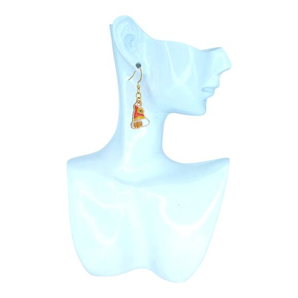 Fall gnome pumpkin dangle earrings — lightweight autumn holiday jewelry - Picture 4 of 4
